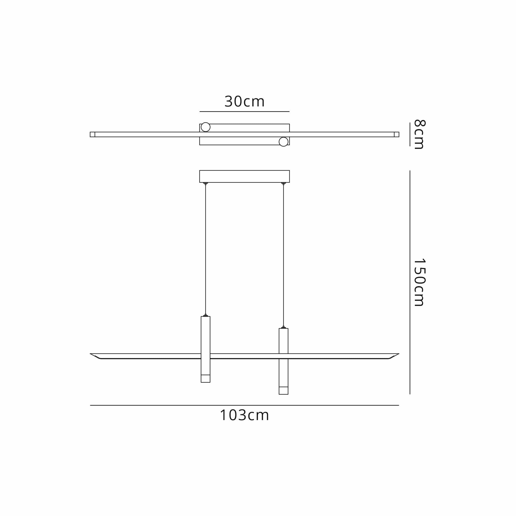 M7980 Esparta Linear Pendant 30W LED White / Gold