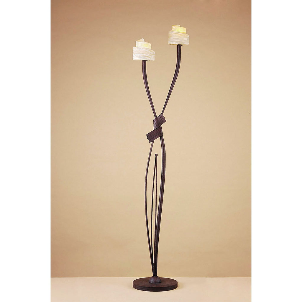M2726 Estilo Floor Lamp 2 Light E14 Brown/Black Oxide