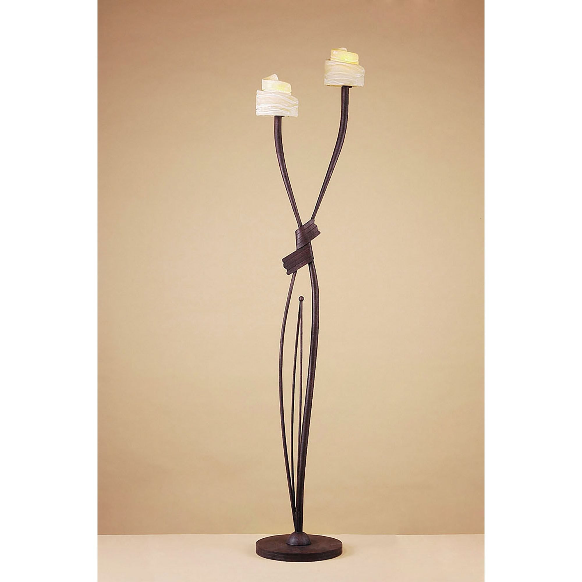 M2726 Estilo Floor Lamp 2 Light E14 Brown/Black Oxide