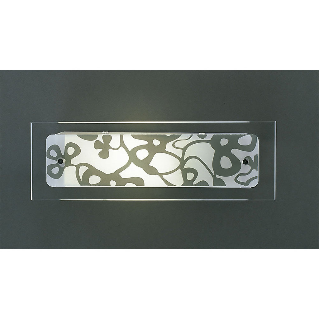 M8499/1 Euphoria Wall Lamp 1 Light Small Bar Polished Chrome/Opal White Glass