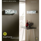 M8499/1 Euphoria Wall Lamp 1 Light Small Bar Polished Chrome/Opal White Glass