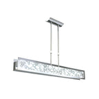 M8492/1 Euphoria Linear Pendant 2 Light T5 Wire Polished Chrome Opal White Glass
