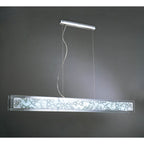 M8492/1 Euphoria Linear Pendant 2 Light T5 Wire Polished Chrome Opal White Glass