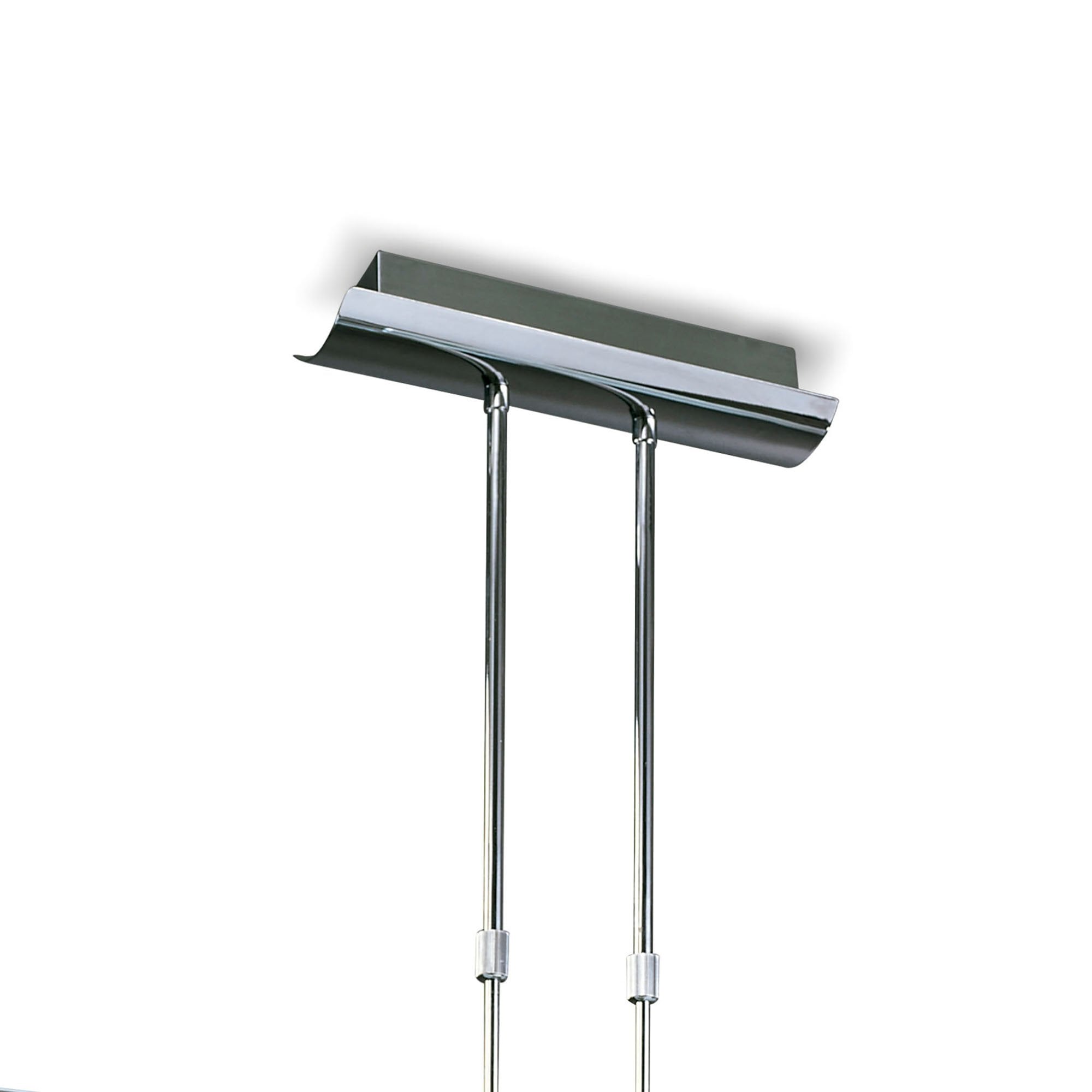 M8492/1 Euphoria Linear Pendant 2 Light T5 Wire Polished Chrome Opal White Glass