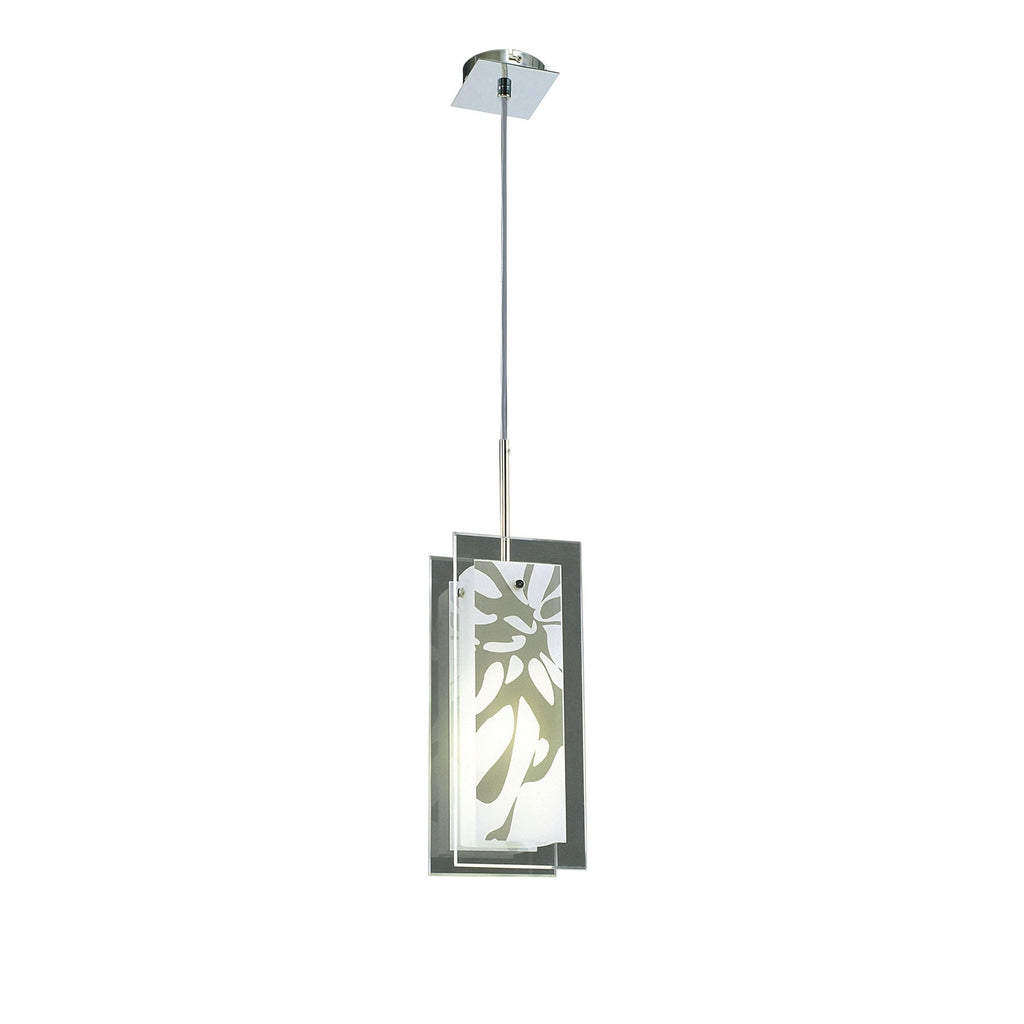 M8504/1 Euphoria Pendant 1 Light Polished Chrome/Opal White Glass