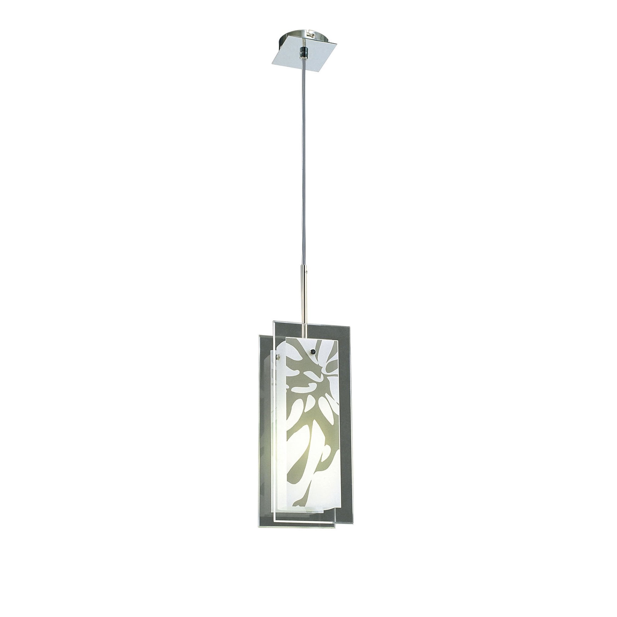 M8504/1 Euphoria Pendant 1 Light Polished Chrome/Opal White Glass