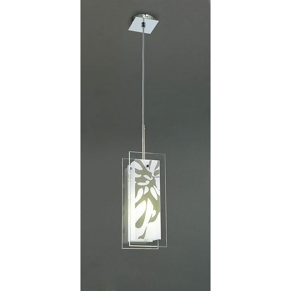 M8504/1 Euphoria Pendant 1 Light Polished Chrome/Opal White Glass