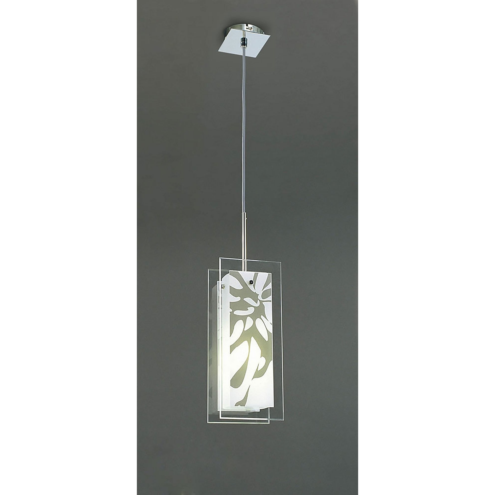 M8504/1 Euphoria Pendant 1 Light Polished Chrome/Opal White Glass