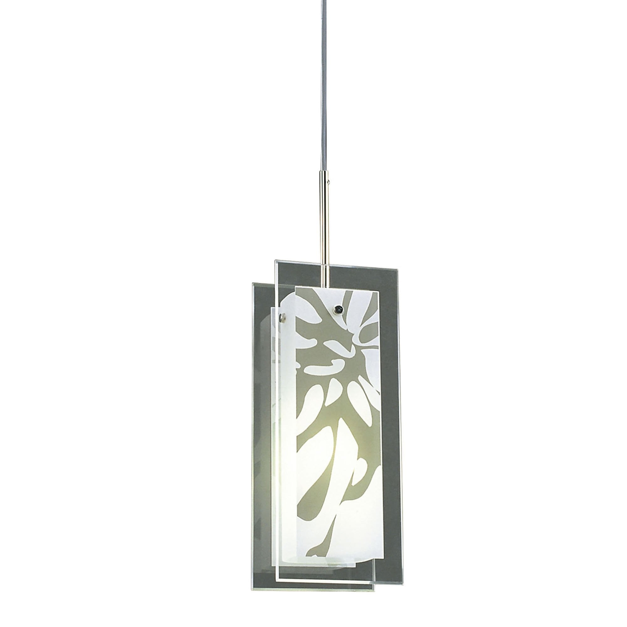 M8504/1 Euphoria Pendant 1 Light Polished Chrome/Opal White Glass