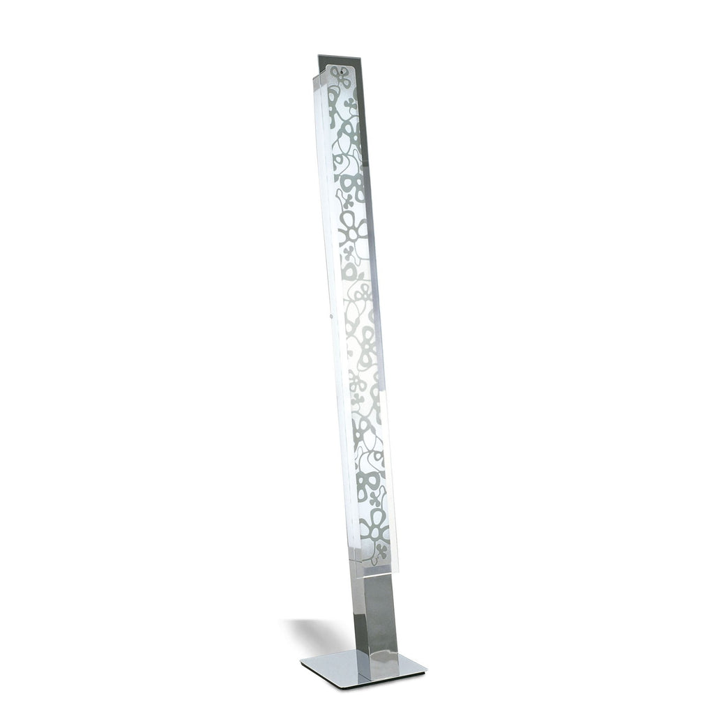 M8501/1 Euphoria Floor Lamp 2 Light T5 Polished Chrome/Opal White Glass