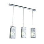 M8505/1 Euphoria Linear Pendant 3 Light Polished Chrome/Opal White Glass