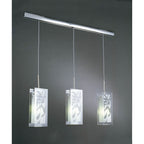 M8505/1 Euphoria Linear Pendant 3 Light Polished Chrome/Opal White Glass