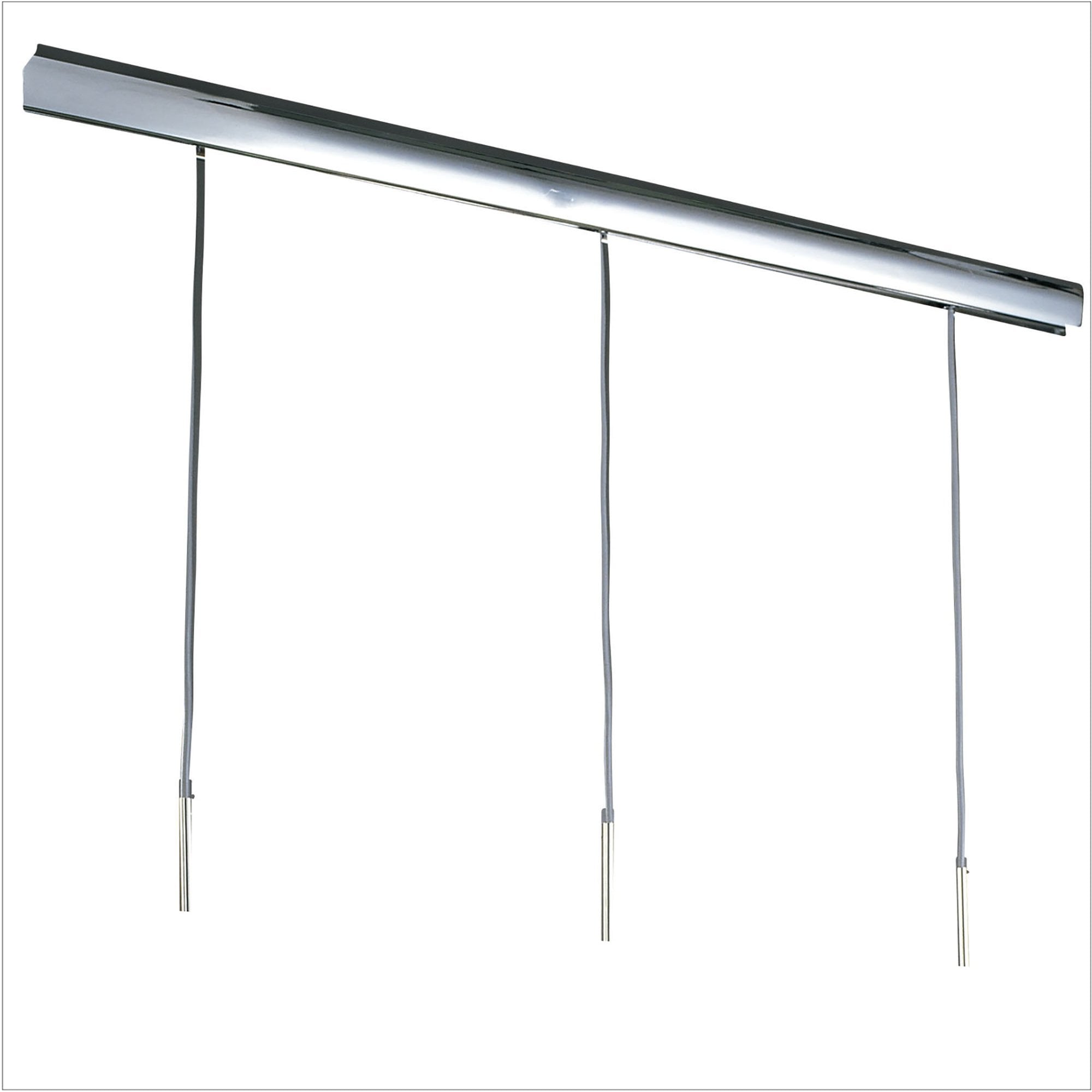 M8505/1 Euphoria Linear Pendant 3 Light Polished Chrome/Opal White Glass