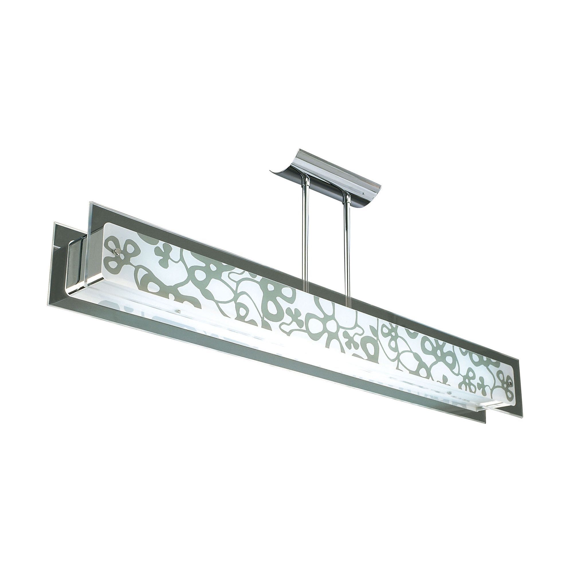 M8495/1 Euphoria Semi Flush 2 Light T5 Polished Chrome Opal White Glass