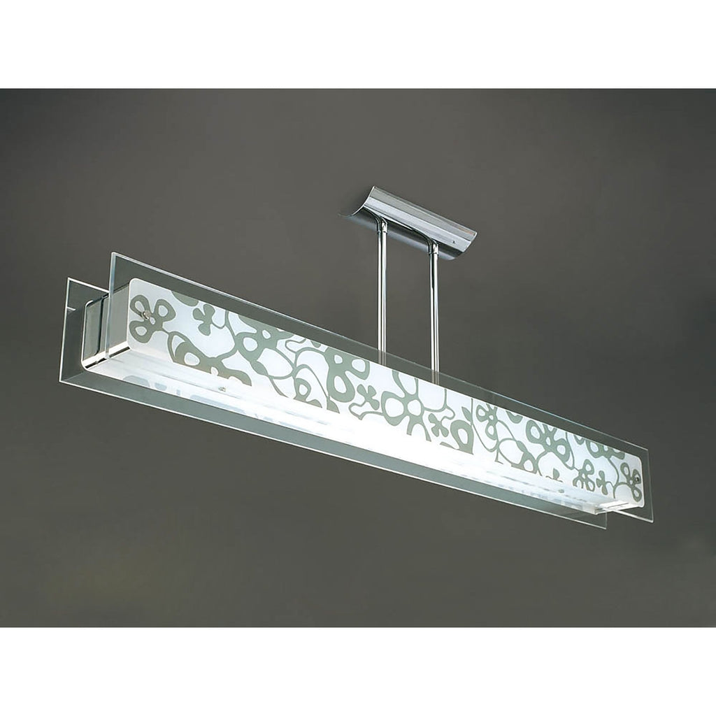 M8495/1 Euphoria Semi Flush 2 Light T5 Polished Chrome Opal White Glass