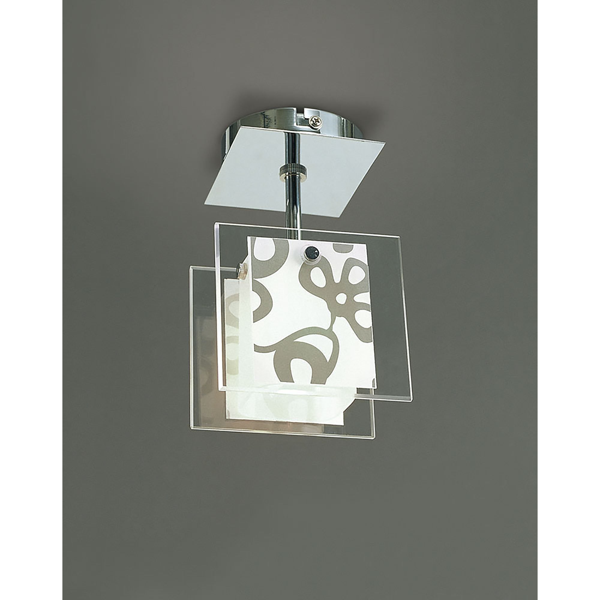 M8508/1 Euphoria Ceiling 1 Light Polished Chrome/Opal White Glass