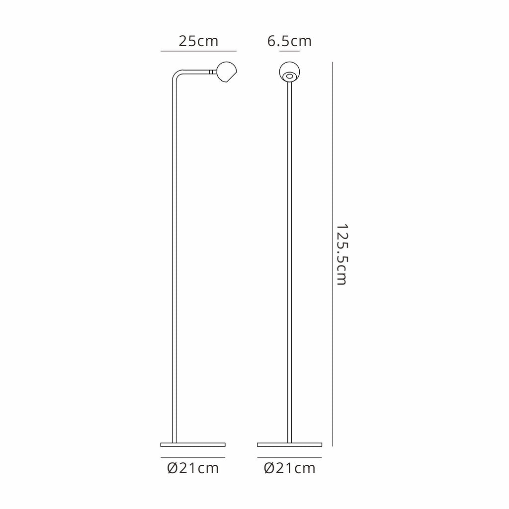 M7512 Eyes 125.5cm Floor Lamp 6W LED Sand Black