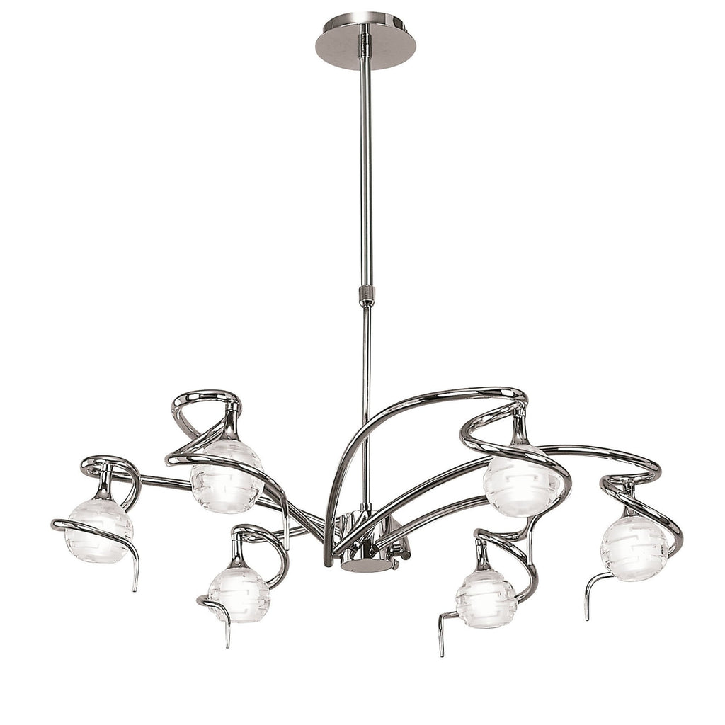 M0079 Dali Telescopic Pendant Convertible To Semi Flush 6 Light G9 Polished Chrome (S)