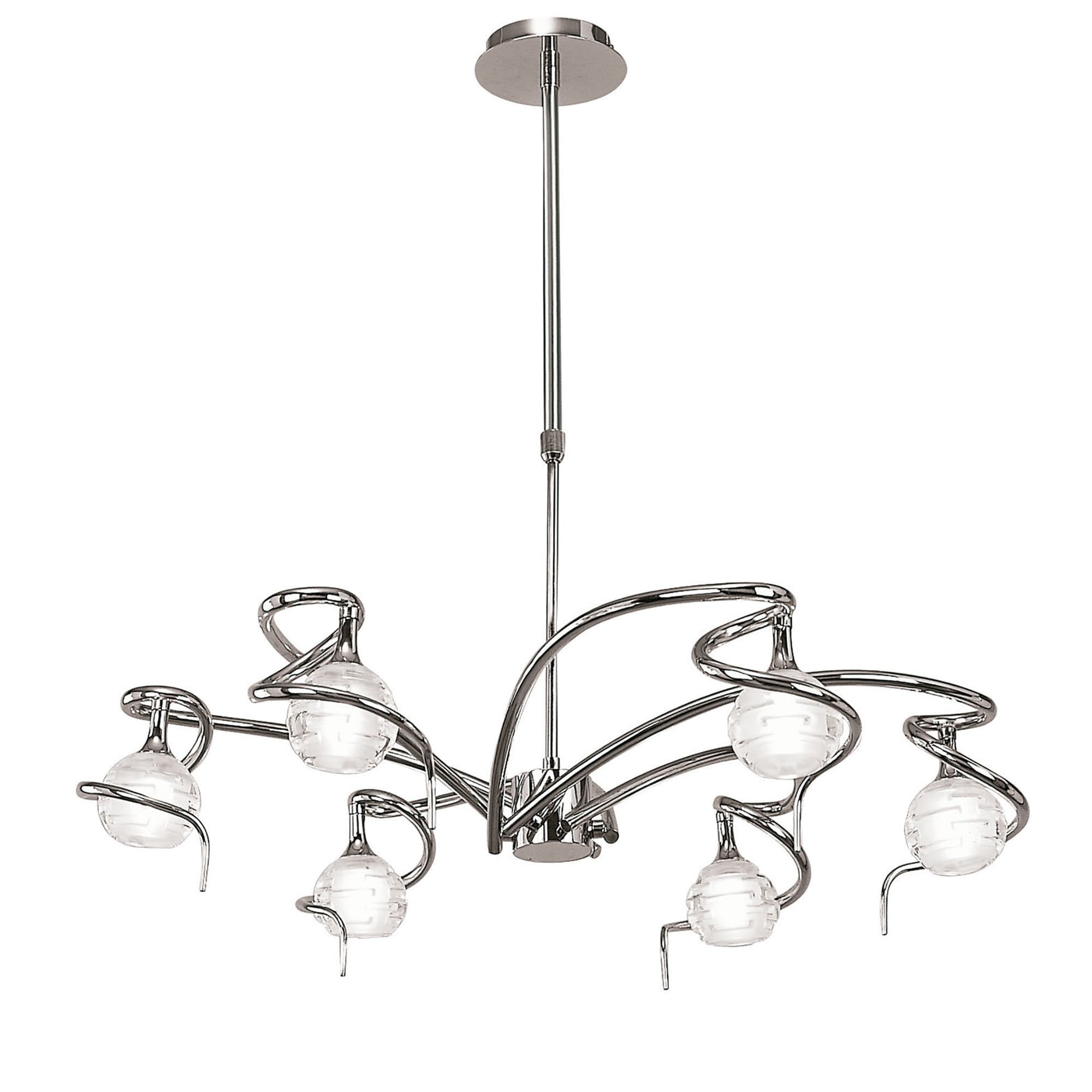 M0079 Dali Telescopic Pendant Convertible To Semi Flush 6 Light G9 Polished Chrome (S)