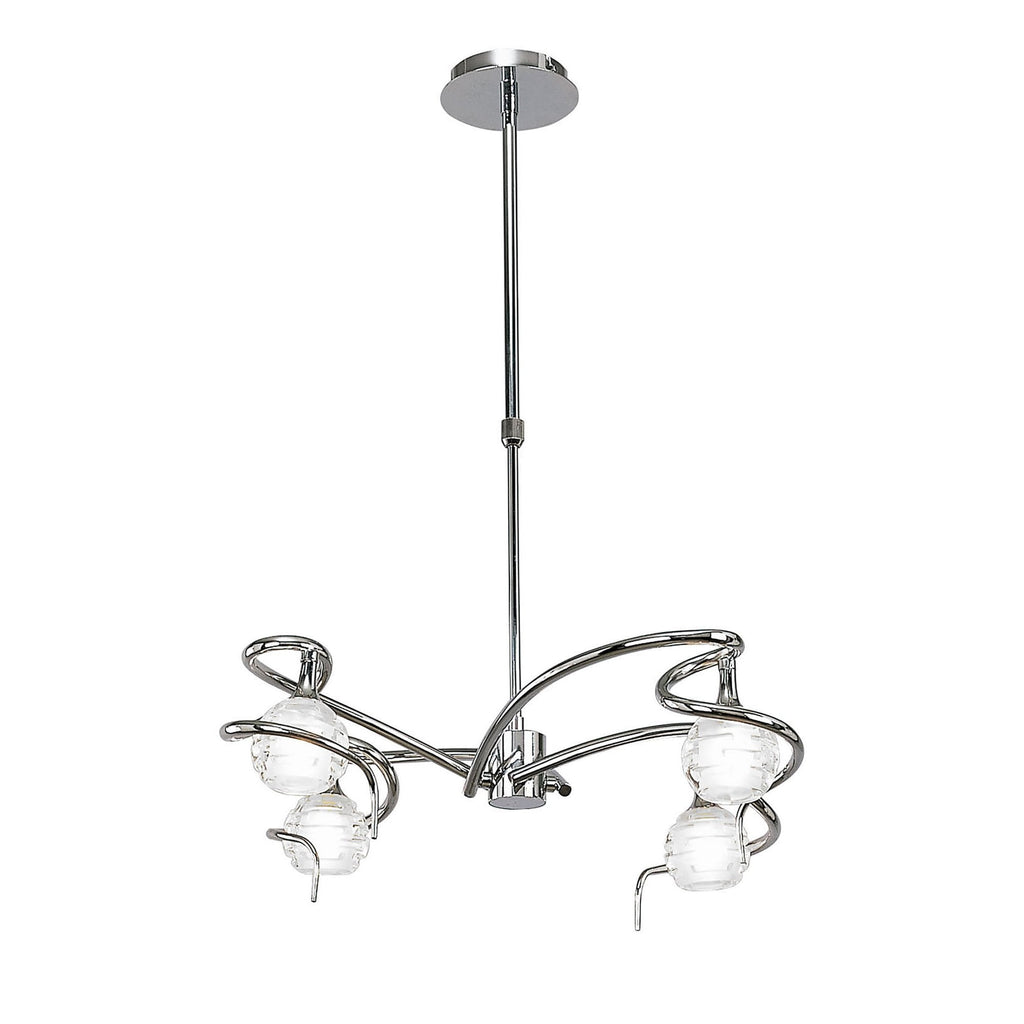 M0080 Dali Telescopic Pendant Convertible To Semi Flush 4 Light G9 Polished Chrome