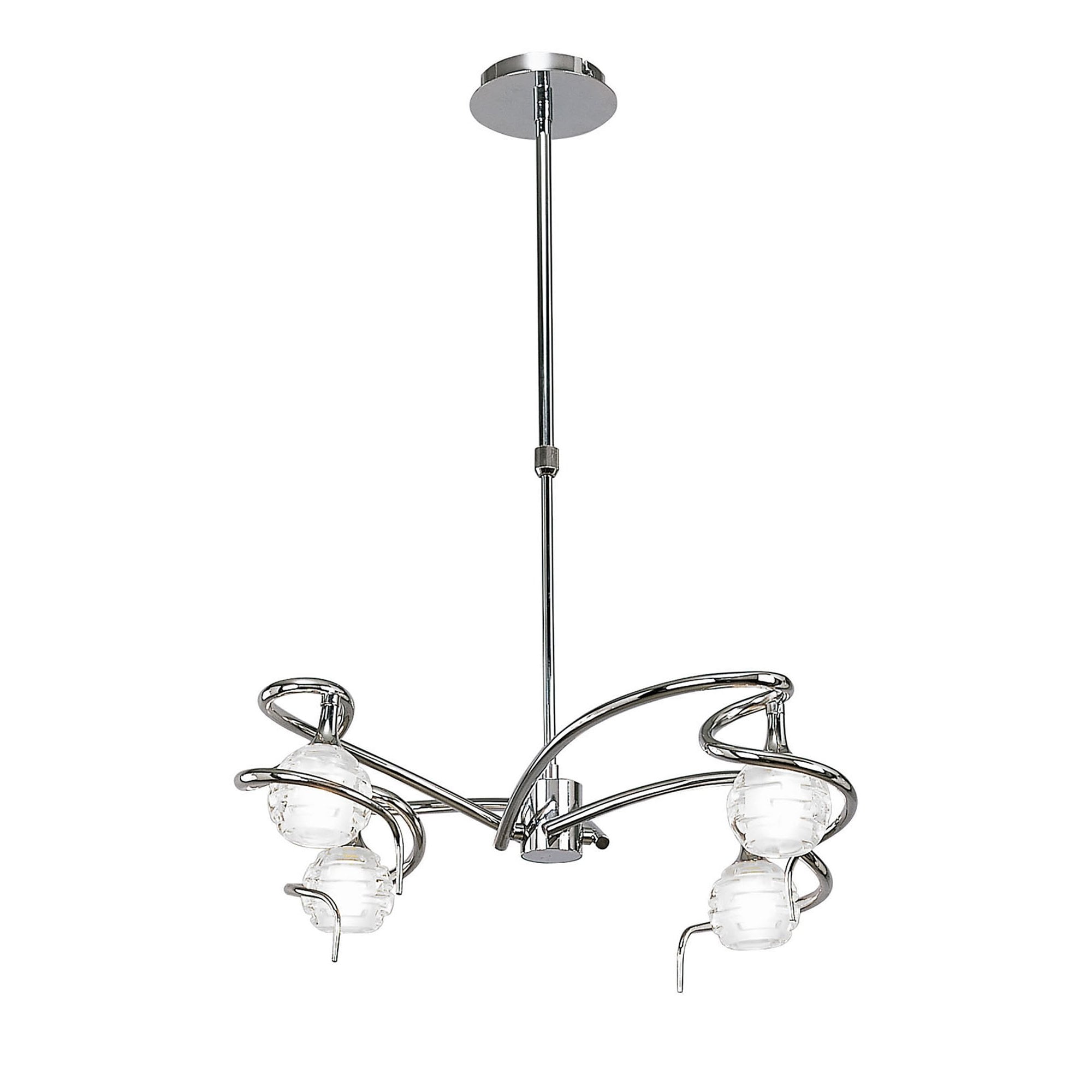 M0080 Dali Telescopic Pendant Convertible To Semi Flush 4 Light G9 Polished Chrome