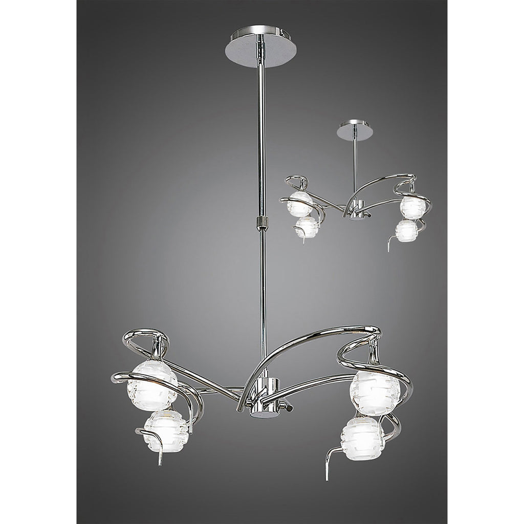 M0080 Dali Telescopic Pendant Convertible To Semi Flush 4 Light G9 Polished Chrome