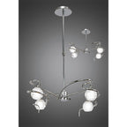 M0080 Dali Telescopic Pendant Convertible To Semi Flush 4 Light G9 Polished Chrome