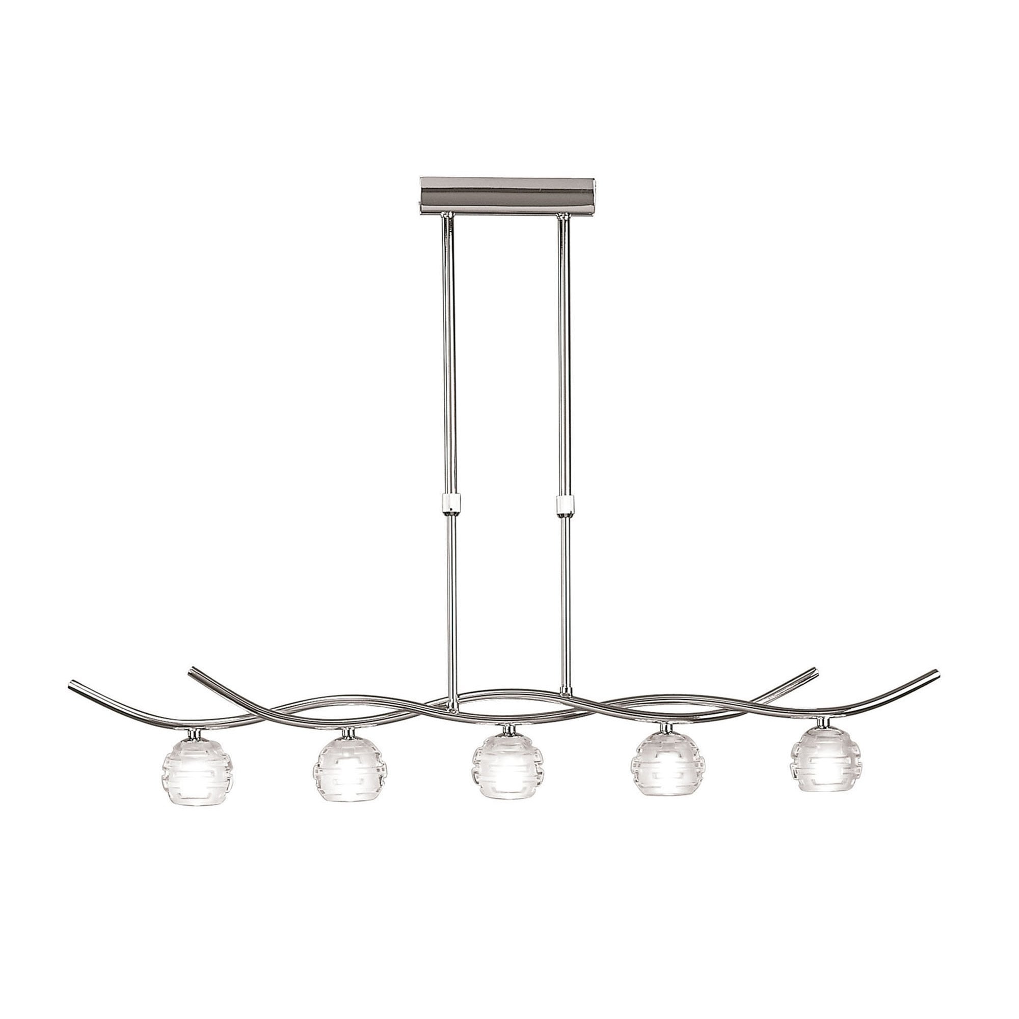 M0081 Dali Telescopic Pendant Line 5 Light G9 Polished Chrome
