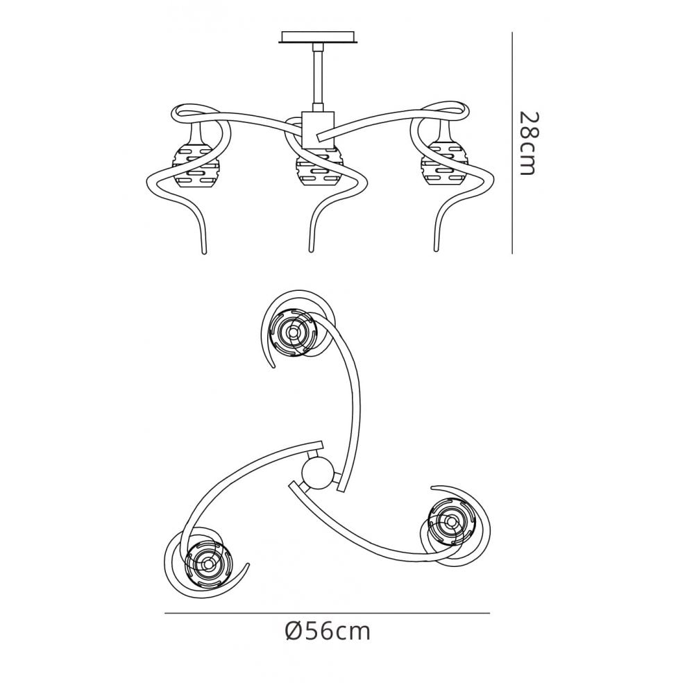 M0088 Dali Semi Flush 3 Light G9 Polished Chrome