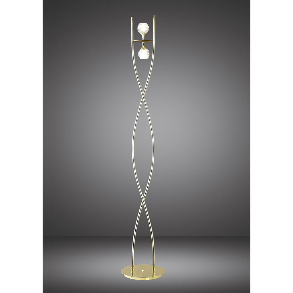 M0101PB Dali Floor Lamp 2 Light G9 Polished Brass