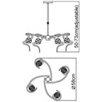 M0080PB Dali Telescopic Pendant Convertible To Semi Flush 4 Light G9 Polished Brass