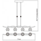 M0082PB Dali Telescopic Linear Pendant Line 4 Light G9 Polished Brass