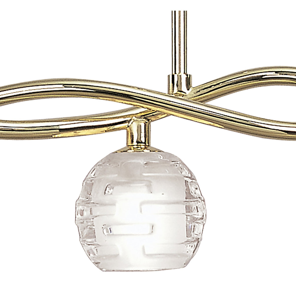 M0082PB Dali Telescopic Linear Pendant Line 4 Light G9 Polished Brass