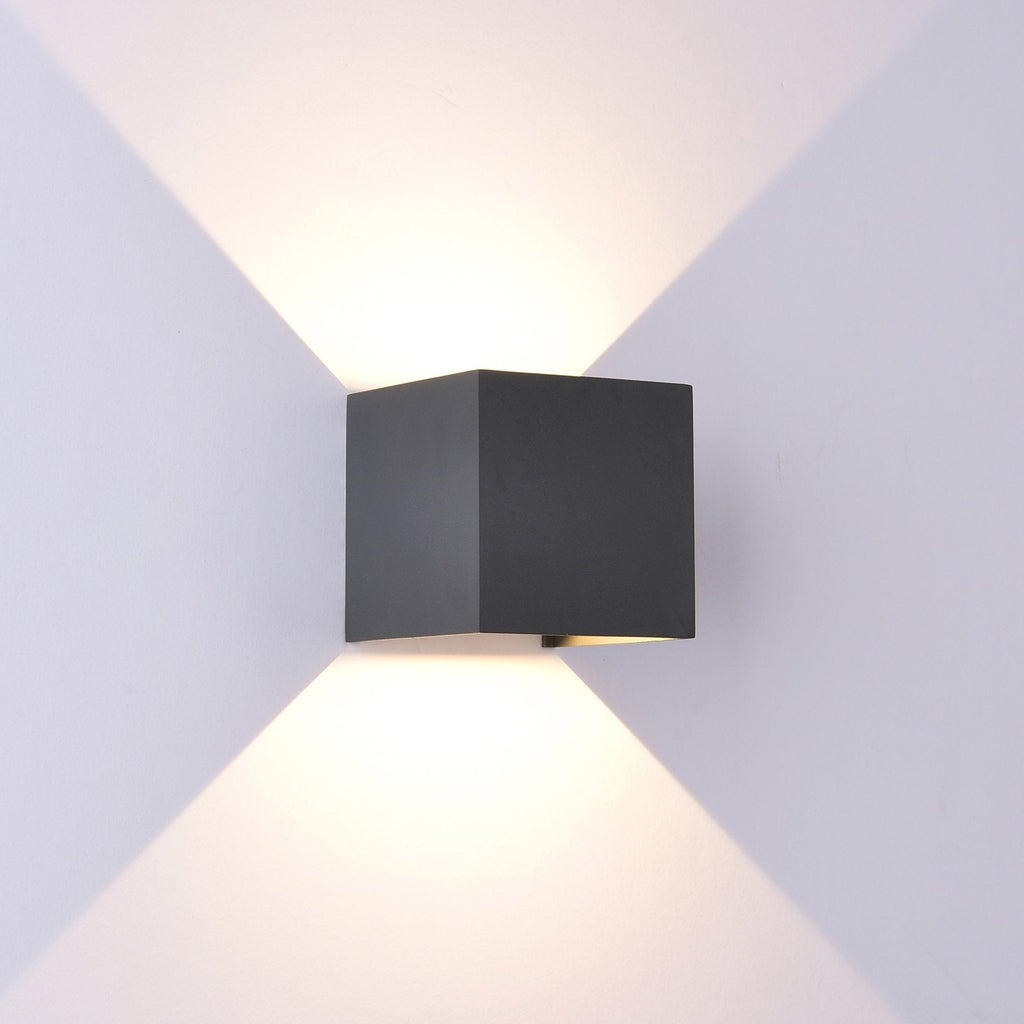 M6520 Davos Outdoor Square Wall Lamp 2 x 6W LED Anthracite
