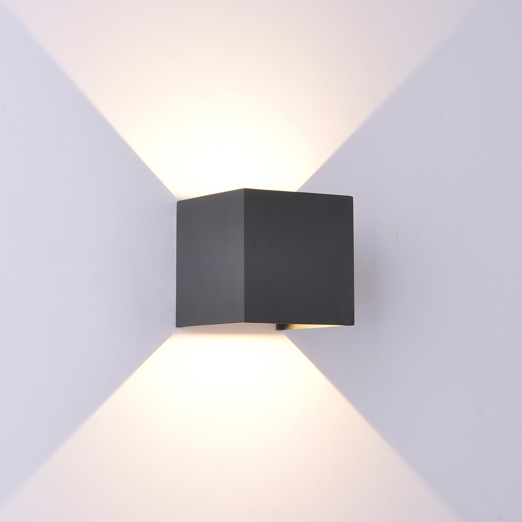 M6520 Davos Outdoor Square Wall Lamp 2 x 6W LED Anthracite