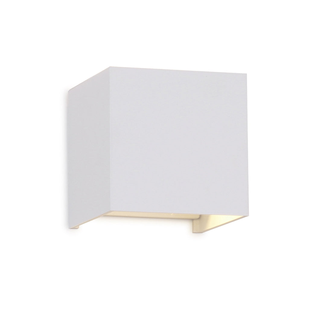 M6521 Davos Outdoor Square Wall Lamp 2 x 6W LED Sand White