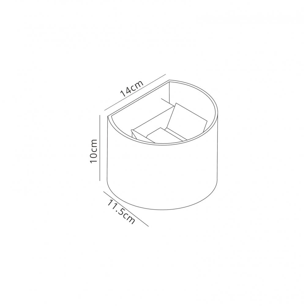M6523 Davos Outdoor Round Wall Lamp 2 x 6W LED Sand White