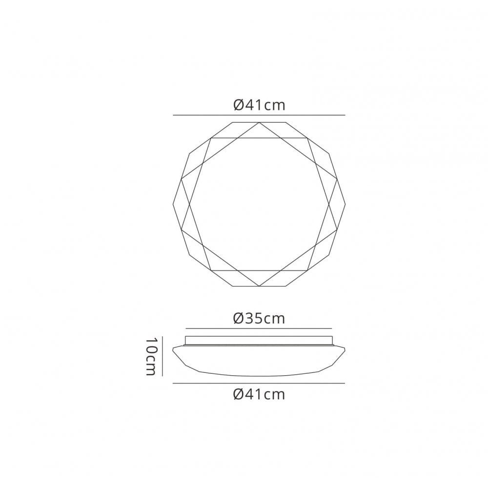 M5936 Diamante II Ceiling 41cm Round 36W LED