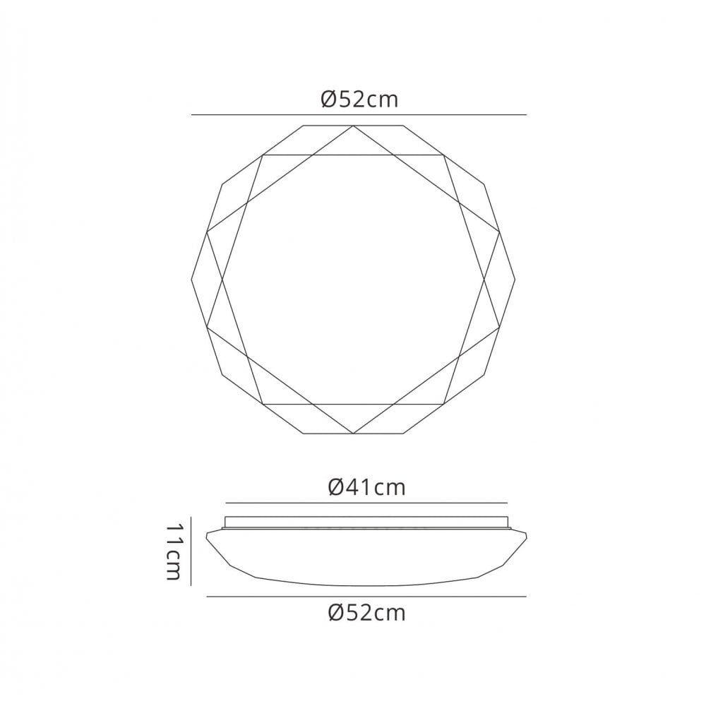 M5970 Diamante II Ceiling 51.5cm Round 54W LED