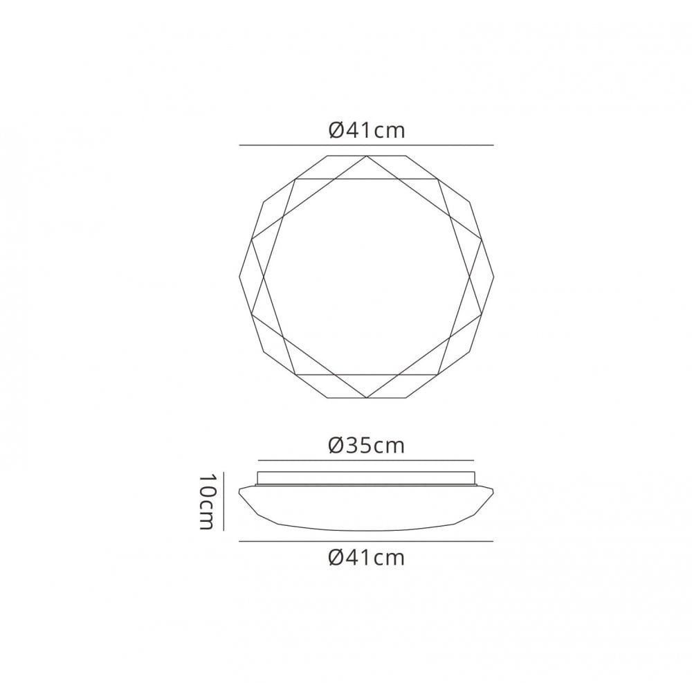 M5971 Diamante II Ceiling 41cm Round 36W LED