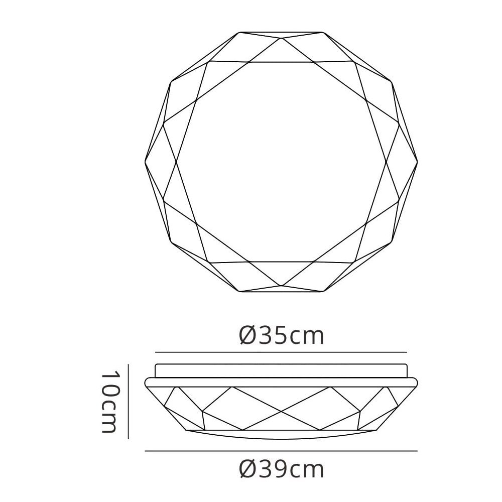 M5111 Diamante Flush Ceiling 21W LED White Acrylic