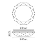 M5111 Diamante Flush Ceiling 21W LED White Acrylic