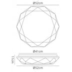 M5114 Diamante Flush Ceiling 30W LED White Acrylic