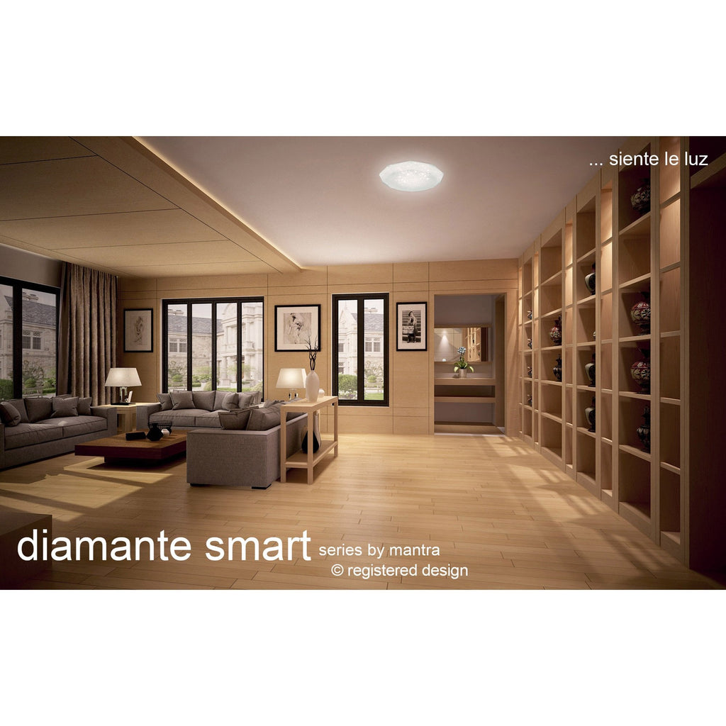 M5114 Diamante Flush Ceiling 30W LED White Acrylic