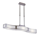 M0387 Duna E27 Linear Pendant 3 Light L1 Bar Polished Chrome White Acrylic
