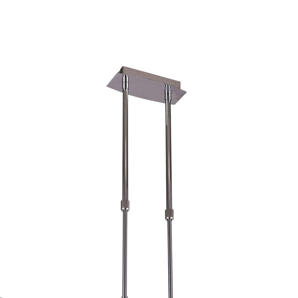 M0387 Duna E27 Linear Pendant 3 Light L1 Bar Polished Chrome White Acrylic