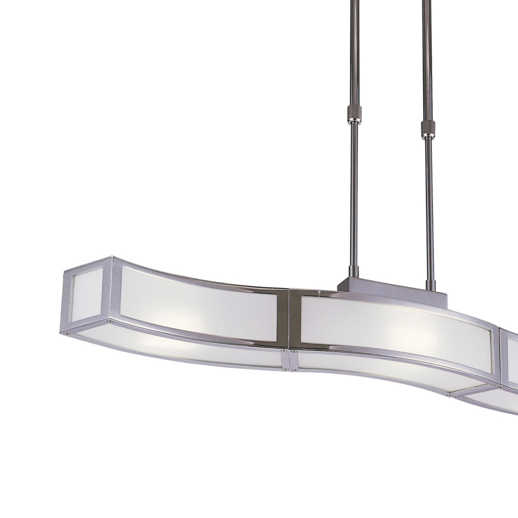 M0387 Duna E27 Linear Pendant 3 Light L1 Bar Polished Chrome White Acrylic