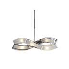 M0388 Duna E27 Rectangular Pendant 2 Arm 6 Light E27 Polished Chrome/White Acrylic