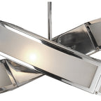 M0388 Duna E27 Rectangular Pendant 2 Arm 6 Light E27 Polished Chrome/White Acrylic
