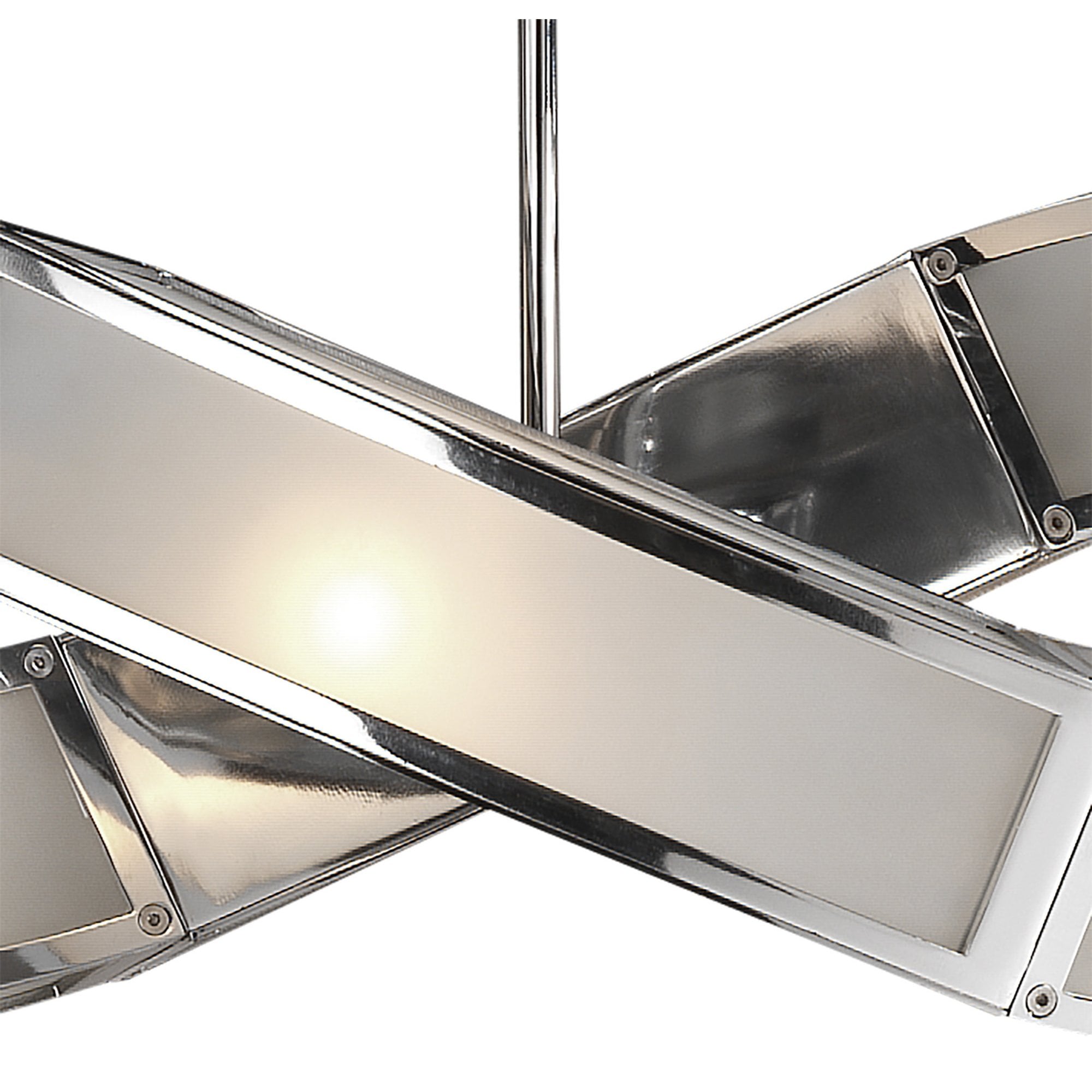 M0388 Duna E27 Rectangular Pendant 2 Arm 6 Light E27 Polished Chrome/White Acrylic